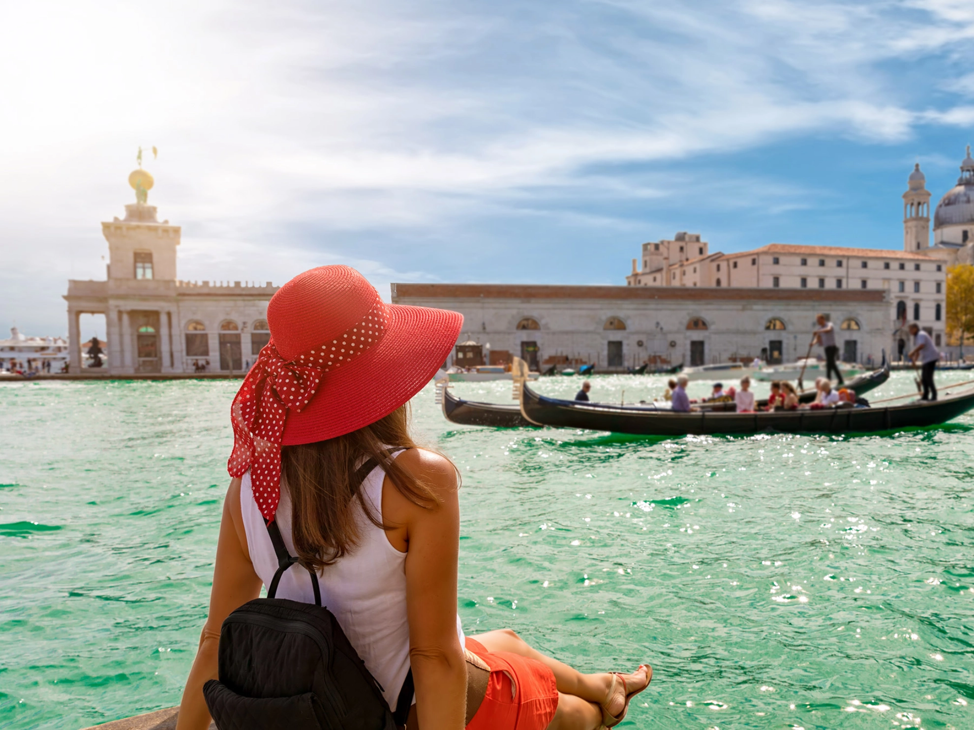 Touristin im Urlaub in Venedig, Italien